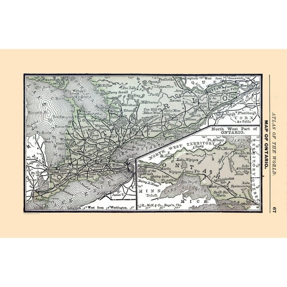 Historic Map - Ontario Canada - Alden 1886 - Vintage Wall Art