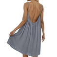 thumbnail image 5 of QUNYINEY Solid Sun Dresses Women Vacation Sleeveless Midi Summer House Dresses Crew Neck Loose Fit Beach Casual Backless Dresses, 5 of 7