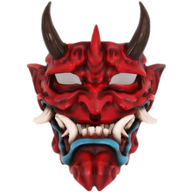 Máscara de látex Hannya para fiesta de disfraces de carnaval de Halloween