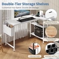 thumbnail image 4 of Corner Gaming Desk 39 Inch L Shaped Computer Desk with Power Strip Storage Shelves White Home Office Workstation, 4 of 9