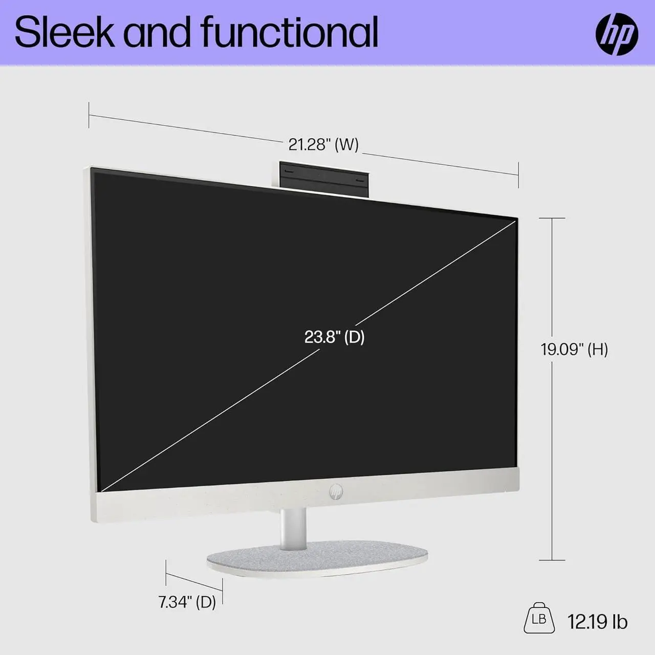 HP 23.8 inch All-in-One Desktop PC, FHD Display, Intel Core i3-N300, 8 GB RAM, 512 GB SSD, Intel UHD Graphics, Windows 11 Home, 24-cr0042 (2023)