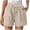 X-534Khaki, variant on YMNXA Womens Shorts Drawstring Elastic Waisted Solid Color Straight Leg Comfortable Breathable Loose Fit Shorts For Casual Daily Wear,Army Green,L