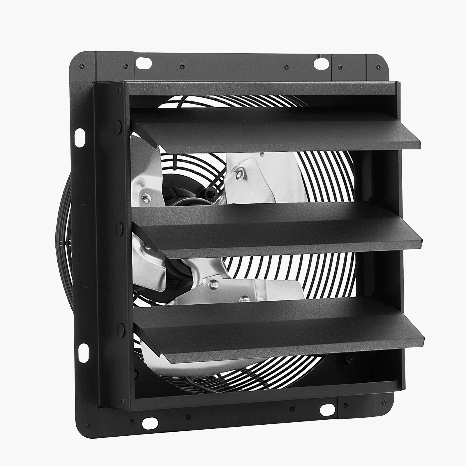 VEVOR 12 inch Shutter Exhaust Fan, Wall Mounted Attic Vent Fan with Smart Programming Variable Speed Temperature Control, 1500 CFM,EC Motor,Timer, for Shed,Garage,Greenhouse Ventilation Cooling