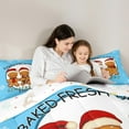 thumbnail image 6 of Manfei Gingerbread Man Teens Bedding Comforter Set, Merry Christmas Twin Comforter Sets, Dreamy Winter Blue Snowflake Reversible Bedding Set, Breathable Home Decor, 2 Pieces, 6 of 9
