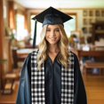 thumbnail image 6 of Haiem White And Black Plaid Pattern Graduation Stole 2024 | Premium Satin Sash for Graduation Ceremony, 6 of 7