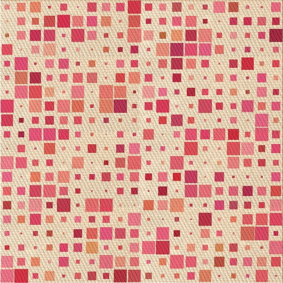 Ahgly Company Machine Washable Indoor Square Transitional Deep Peach Orange Area Rugs, 4' Square