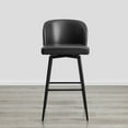 thumbnail image 2 of CHITA 30" Swivel Upholstered Counter Bar Stools with Back & Metal Legs Set of 2,Faux Leather in Black, 2 of 7