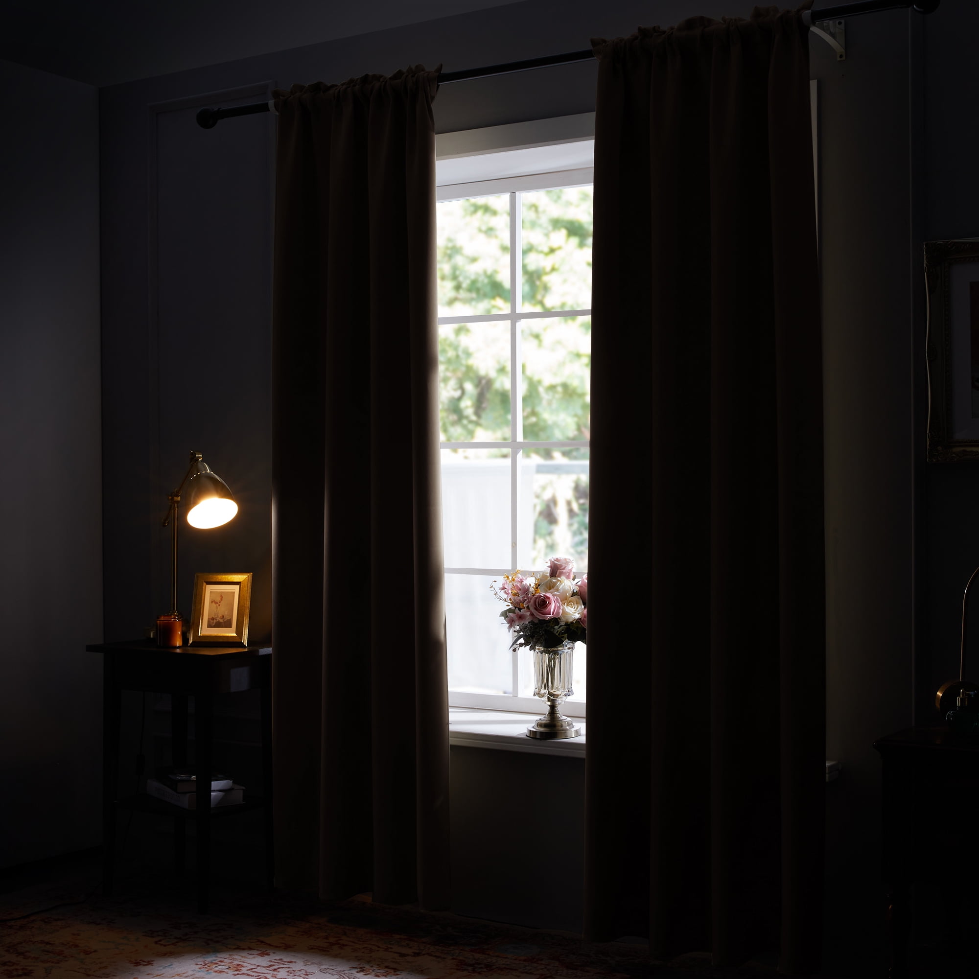 ZOPZO Blackout Rod Pocket Curtains Thermal Insulated, Brown, 42W x 84L Inch, Room Darkening Drapes for Bedroom Living Room, Set of 2