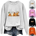 thumbnail image 5 of WREESH Women's Crewneck Sweatshirts Fashion Ice Cream Printing Pullover Casual Loose Fall Tops for Women 2025 White, 5 of 5