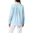 thumbnail image 3 of CAMISAS CASUAL CON BOTONES INSPIRE CHIC PARA MUJER, BLUSA DE MANGA LARGA CON COLLAR Y ROLLO, TALLA 2XL, AZUL CLARO, 3 of 6
