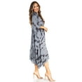 thumbnail image 4 of Sakkas Clementine Women's Tie Dye Caftan Dress/Cover Up Beach Kaftan Boho Summer - 36-Grey - One Size, 4 of 5