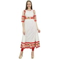 thumbnail image 5 of Bimba Women's Long Flared White Anarkali Kurti Kurta Indian Classic Blouse-20, 5 of 5