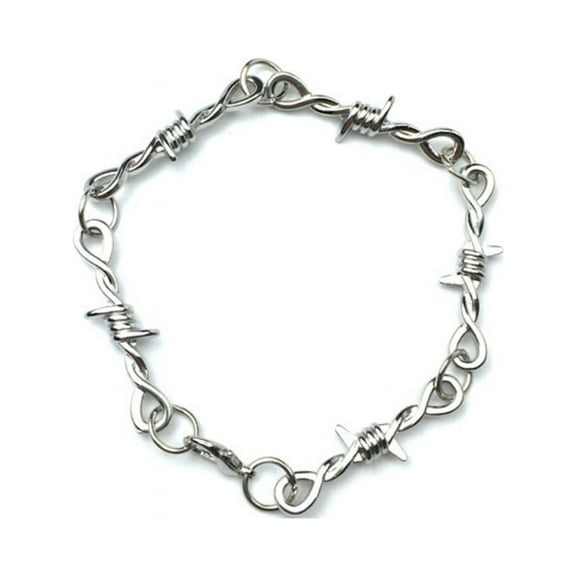 Punk Thorns Necklace Gothic Barbed Wire Chain Necklace for Men Women Adjustable Hip Hop Bramble Choker Necklace Jewelry