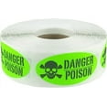 thumbnail image 1 of Autocollant d'Avertissement au Poison Vert Fluorescent Labels 2 x 1 Pouces Pouce Ovale - Lot de 500 InStockLabels.com, 1 of 2