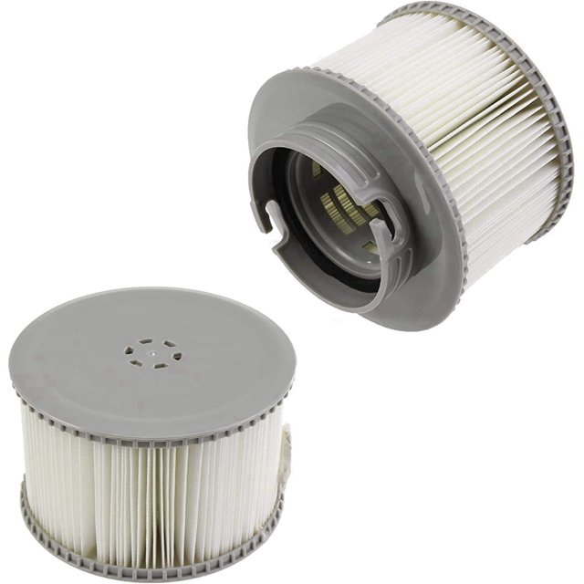 MSPA Cartuchos de filtro de repuesto para todos los modelos de piscinas de spas Whirlpool, cartuchos de filtro con red para spas de burbujas MSpa (2 piezas), gris ZefeiWu 8390615051309