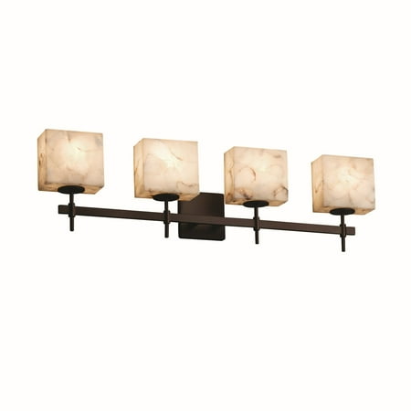 - Justice Designs Alabaster Rocks Union 4-LT Bath Bar - Dark Bronze - ALR-8414-55-DBRZ