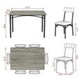 thumbnail image 2 of COZONY Dining Table Set With 4 Soft Cushioned Chairs and 5-Piece Kitchen Table, Featuring a Space-Saving Steel Frame Design for Kitchens, Dining Rooms, Apartments, Studios, Gray, 2 of 9