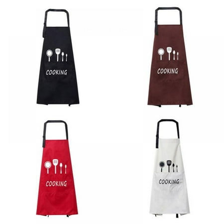 

BBQ Apron Chef Cooking Grilling Aprons for Men & Women Washable Waterproof Oil-Proof Adjustable Neck Bib Apron White