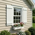 thumbnail image 2 of GVN Louver Shutters with Premium Board and Batten, Window Panel Shutters with Two Horizontal Rails and Easy Mount for Farmhouse, Home Office, Living Room, Bedroom, White(14"*35"), 2 of 8