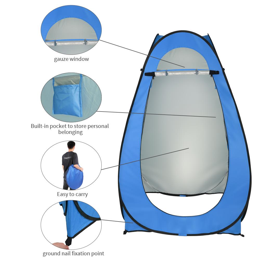 Ktaxon Blue Waterproof Automatic Pop up Oxford Shower Tent Blue - image 2 of 7