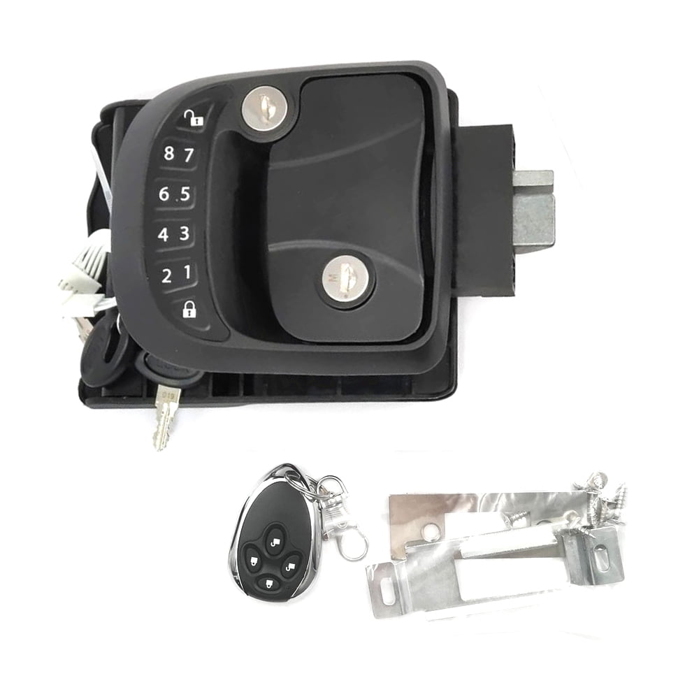 Meterk RV Door Lock Keyless Entry Door Lock 65ft Remote AntiTheft Lock