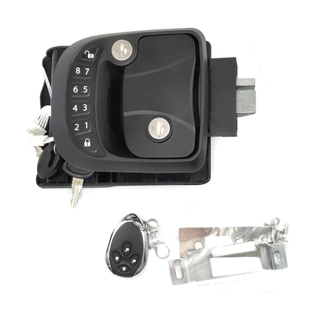 yeacher RV Door Lock Keyless Entry Door Lock Latch 65ft Remote AntiTheft Lock with Integrated Keypad 1 Remote Controller 2 Mechanical Keys for Travel Trailer RV Yacht