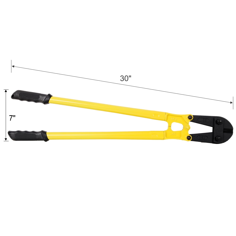 30" Heavy-Duty Medium Bolt Cutter for Fence, Steel Wire, Chain, Screws, Rivets & Medium Padlocks, Ergonomic Soft Rubber Grip Handle