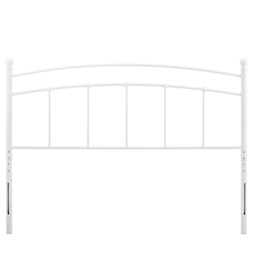 Modway Abigail Modern Farmhouse Twin Metal Spindle Headboard in White