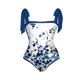 thumbnail image 3 of MKLEKYY Trajes De Baño Mujer Curvy Women 1 Piece Swimwear+1 Piece Cover Up Two Piece Vintage Print Swimsuit Monokini Bikini 2 Piece Swimsuits Two Piece Tankini Set 1941, 3 of 4
