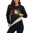 thumbnail image 6 of Danhjin Women's Christmas Sweatshirts Fleece Lined Festive Print Pullover Tops Fall Winter Long Sleeve Crew Neck Loose Oversized Casual Warm Shirts, 6 of 7