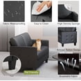 thumbnail image 5 of LAZZO 57" Mid Century Loveseat Sofa, Deep Seat Modern Couch for Bedroom, Living Room, Dorm & Office, Black, 5 of 9