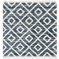thumbnail image 1 of Unique Loom Hygge Shag Geometric Plush & Cozy Rug 8' x 8' Square Blue/Ivory, 1 of 1