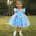 thumbnail image 2 of ZOSOED Toddler Girls Summer Dress Puffy Tulle Skirt Sleeveless Suspender Floral Casual Dress Size 3-4 Years, 2 of 8