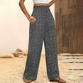 thumbnail image 2 of UAMVSH Wide Leg Palazzo Pants for Women Floral Print Summer Beach Vacation Pants Baggy Lightweight Smocked Waist Boho Flowy Pants, 2 of 5