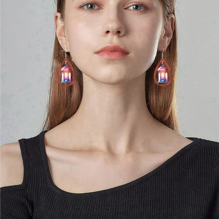 

Retro Moon Lamp Pendant Earrings Ramadhan Festival Chandelier Earrings Festival Earrings Festival Decoration Trendy Earrings