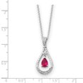 thumbnail image 2 of Sterling Silver July CZ Stone Never Forget Tear 18in Birthstone Necklace 18 Inch, 2 of 3