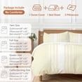 thumbnail image 6 of Abstract White Striped Bedding Duvet Cover Set California King Size 4 Pieces, Modern Simple Yellow Background Bedding Set with Zipper Closure, 1 Comforter Cover 92x106in 1 Flat Sheet & 2 Pillow Cases, 6 of 9