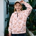 thumbnail image 2 of Uorisanigo Girls Half Zip Collar Sweatshirts Casual Essentials Cute Pink Pig Long Sleeve Pullover Top Oversized Kids Athletic Sweatshirt Jacket Fashion for Sports and Daily Wear, 2 of 7