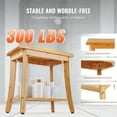 thumbnail image 4 of VEVOR Bamboo Shower Bench, 19.1 x 11.3 x 18.3 in, Waterproof Shower Stool Chair with Storage Shelf, 330lbs Load Capacity Spa Bath Seat Organizer, for Adults Seniors Women Elderly Indoor Outdoor, 4 of 10