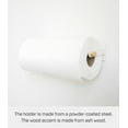 thumbnail image 4 of Yamazaki Home  Magnetic Kitchen Towel Hanger - Two Sizes, Steel and Wood, Paper Towel, Holds 2 lbs, 4 of 6