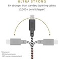 thumbnail image 2 of Native Union Night Cable - 10ft Ultra-Strong Reinforced [MFi Certified] Durable Lightning to USB Charging Cable with Weighted Knot Compatible with iPhone/iPad (Zebra), 2 of 5