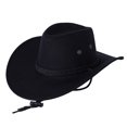 thumbnail image 1 of ITFABS Chapeau de Cowboy pour Hommes avec Corde de Menton Réglable Accessoires à Grand Bord, 1 of 7