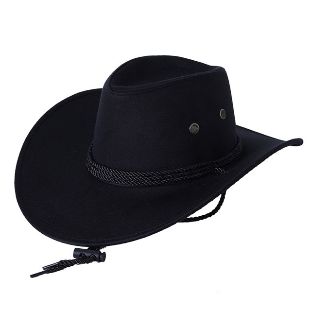 ITFABS Chapeau de Cowboy pour Hommes avec Corde de Menton Réglable Accessoires à Grand Bord