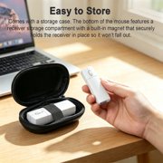 Dpisuuk Wireless Mouse Bluetooth Mini Ultra Slim Silent Tri-Mode 2.4GHz & Dual Bluetooth Travel Mice with Case Rechargeable Portable Small Mouse for Laptop PC Desktop MacBook Tablet Kids Gift, White