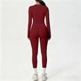 thumbnail image 4 of Ensemble de Yoga pour Femmes, Mode Décontractée Couleur Unie Manches Longues Col Rond Ajusté, Pantalons pour Femmes, 4 of 6
