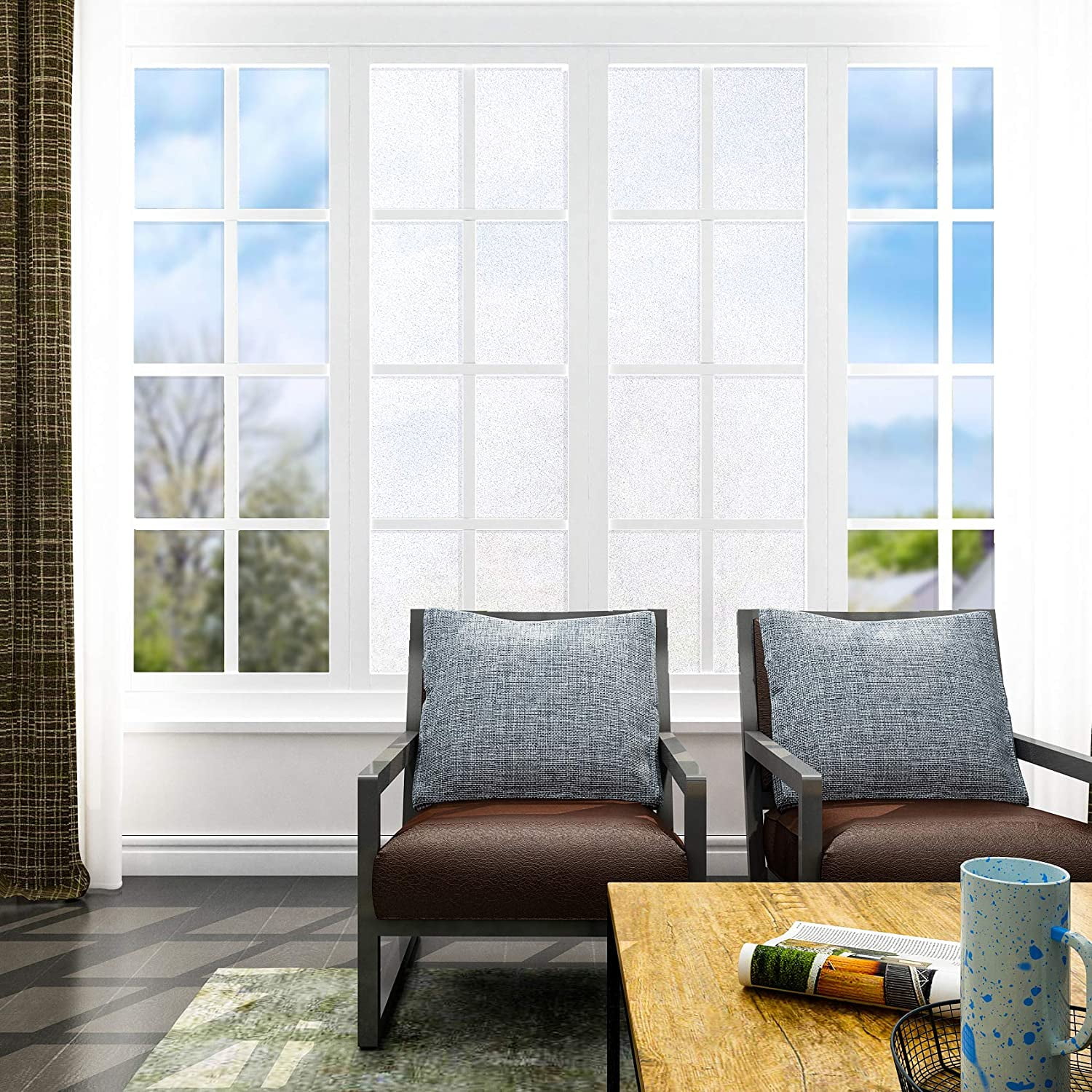 Buy VEELIKE Frosted Window Privacy Film Blackout Static Cling Removable