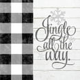 thumbnail image 3 of Jingle All The Way Black and White Plaid 20x20 Black Modern Framed Museum Art Print Titled - Sheena Pike Art And Illustration, 3 of 5