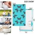 thumbnail image 3 of SKYSONIC Black Butterfly in Blue Patterned Hand Towels 2 PCS, Cotton Bath Towel for Drying Face Hands Body ,Absorbent Lightweight Towels for Bathroom Ktichen Travel Gym, 16"x28", 3 of 7
