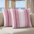 thumbnail image 5 of 16x16 Pillow Covers Set of 2, Pink Ombre Stripe Square Throw Pillow Covers for Couch/Sofa/Living Room, Farmhouse Simple Striped Decorative Soft Pillowcases for Couch Throw Pillows with Hidden Zipper, 5 of 9