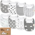 thumbnail image 1 of Pack de 8 baberos orgánicos para bebés KeaBabies, algodón suave, 0-24 m, 1 of 9